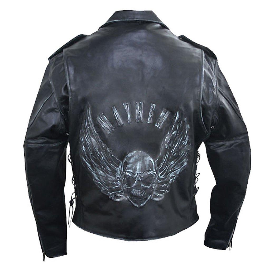 First Genuine Leather Biker Jacket Embossed Skull & Bones - Super Cool and  Rare!