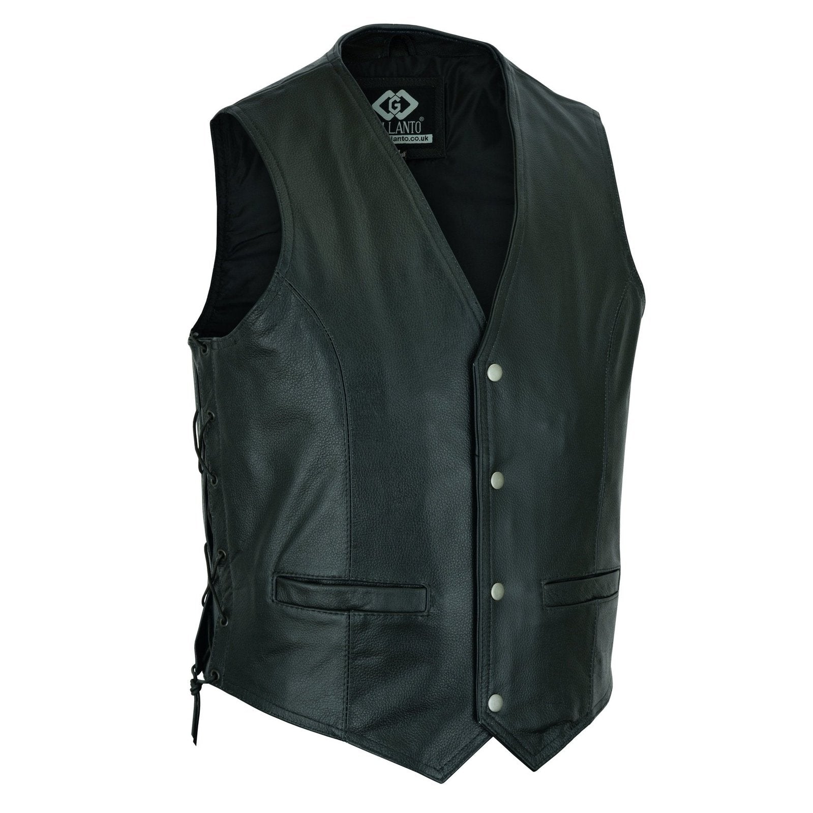 Mens leather shop motorcycle vest