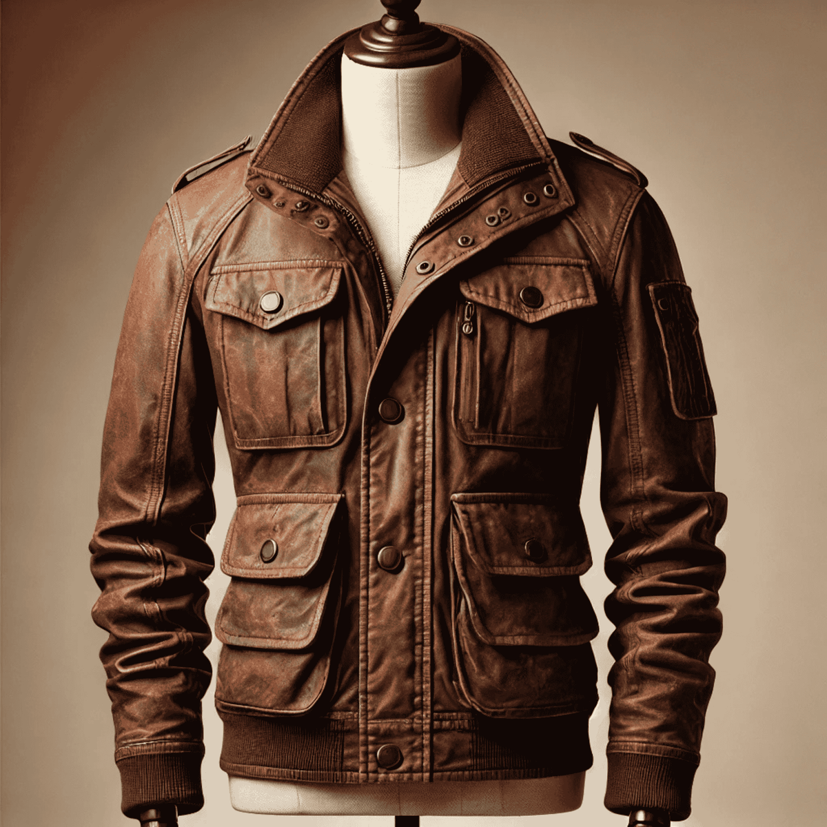 Classic Brown Waxed Cotton Motorcycle Jacket: Timeless Style and Ultimate Protection