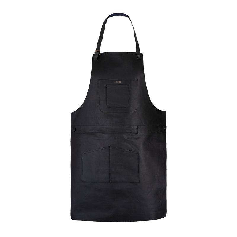 BBQ, Blacksmith, Grill, Woodwork, Chef, Butcher Canvas Apron with Leather Straps - 