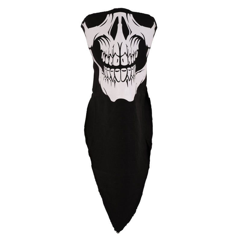 Big Skull Textile Black Neck Warmer Motorcycle - 