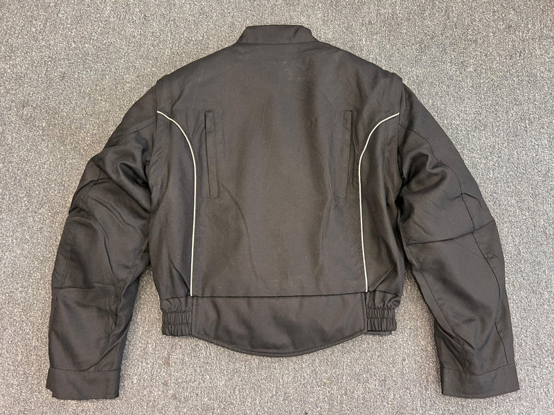 Black Textile Bomber Jacket Vented with Double Lining Small - 