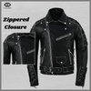 Brando Style Antique Rub Off Lace Leather Jacket - Classic Black Cowhide Biker Jacket - 