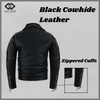 Brando Style Antique Rub Off Lace Leather Jacket - Classic Black Cowhide Biker Jacket - 