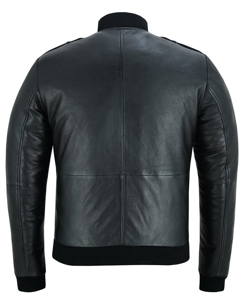 Bristol Men's Real Leather Bomber Jacket - Smart Casual Style -