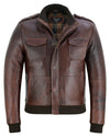 Bristol Men's Real Leather Bomber Jacket - Smart Casual Style -