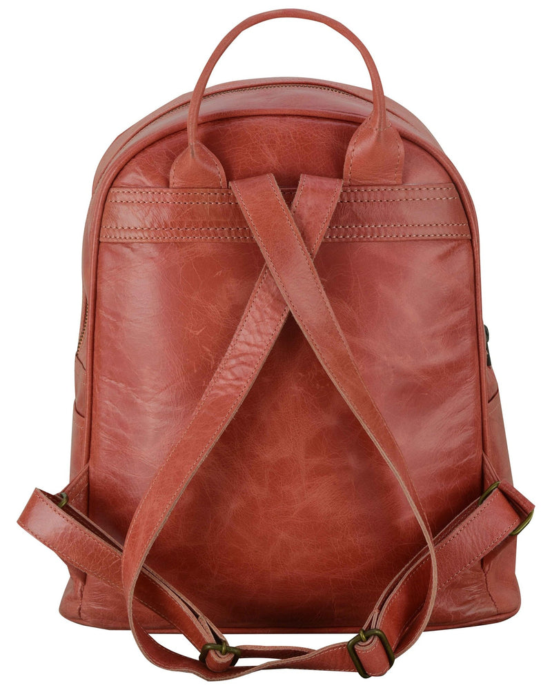 Charlie London One Pocket Classic Leather DayPack Backpack - 