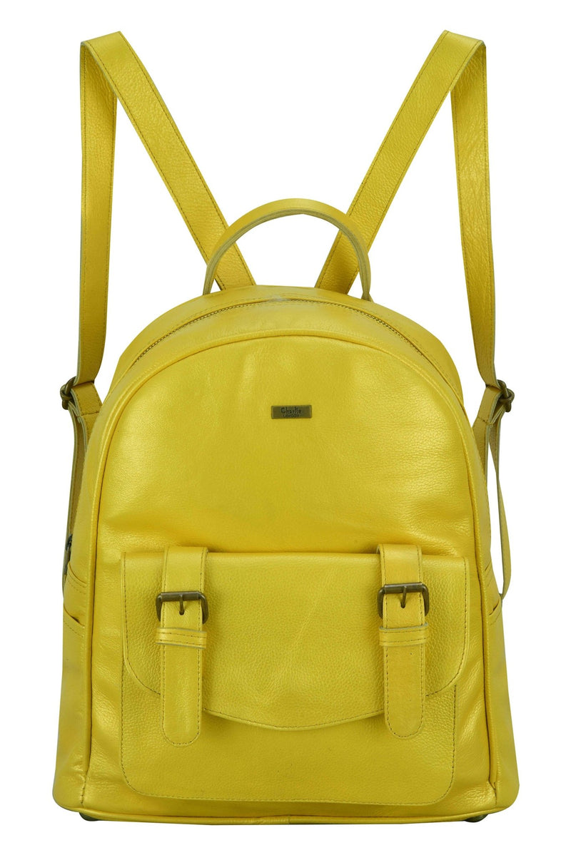 Charlie London One Pocket Classic Leather DayPack Backpack - 