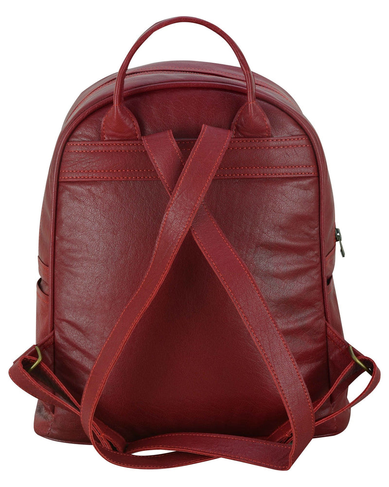 Charlie London One Pocket Classic Leather DayPack Backpack - 