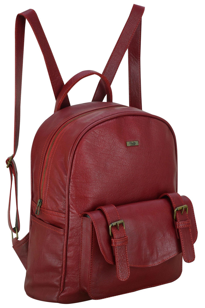 Charlie London One Pocket Classic Leather DayPack Backpack - 