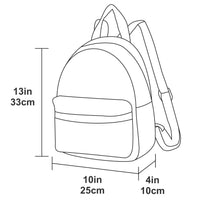 Charlie London two Pockets Classic Leather DayPack Backpack - 