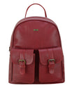 Charlie London two Pockets Classic Leather DayPack Backpack - 