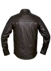 Classic Full Long Sleeve Mens Brown Leather Shirt - 