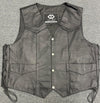 Classic Mens Black USA Eagle Embossed Leather Biker Vest XL - 