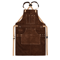 Cowhide Leather Tool Apron – Heavy - Duty, Heat - Resistant, 6 Pockets - 