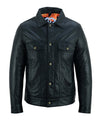 Fernando 's Classic Mens Black Leather Trucker Jacket -