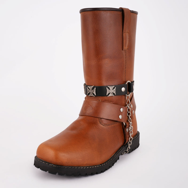 Iron Cross Leather Boot Chain - Biker Motorcycle Acessory - 