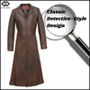 Matrix Neo Black Leather Trench Long Coat - Men's Long Trench Coat Gothic Style