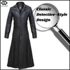 Matrix Neo Black Leather Trench Long Coat - Men's Long Trench Coat Gothic Style - 