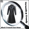 Matrix Neo Black Leather Trench Long Coat - Men's Long Trench Coat Gothic Style - 