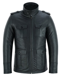 Men's Black Leather Coat: Aberdeen -