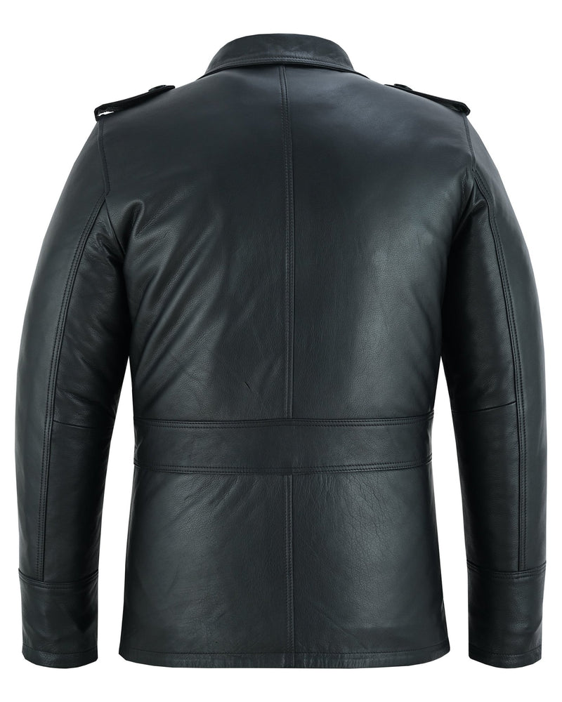 Men's Black Leather Coat: Aberdeen -