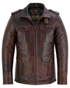 Men's Brown Leather Coat: Aberdeen -