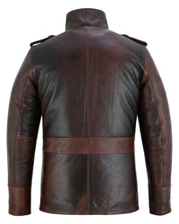 Men's Brown Leather Coat: Aberdeen -