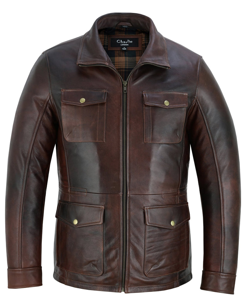 Men's Leather Jacket, Colchester - Smart Casual Leather Coat -