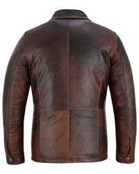 Men's Leather Jacket, Colchester - Smart Casual Leather Coat -