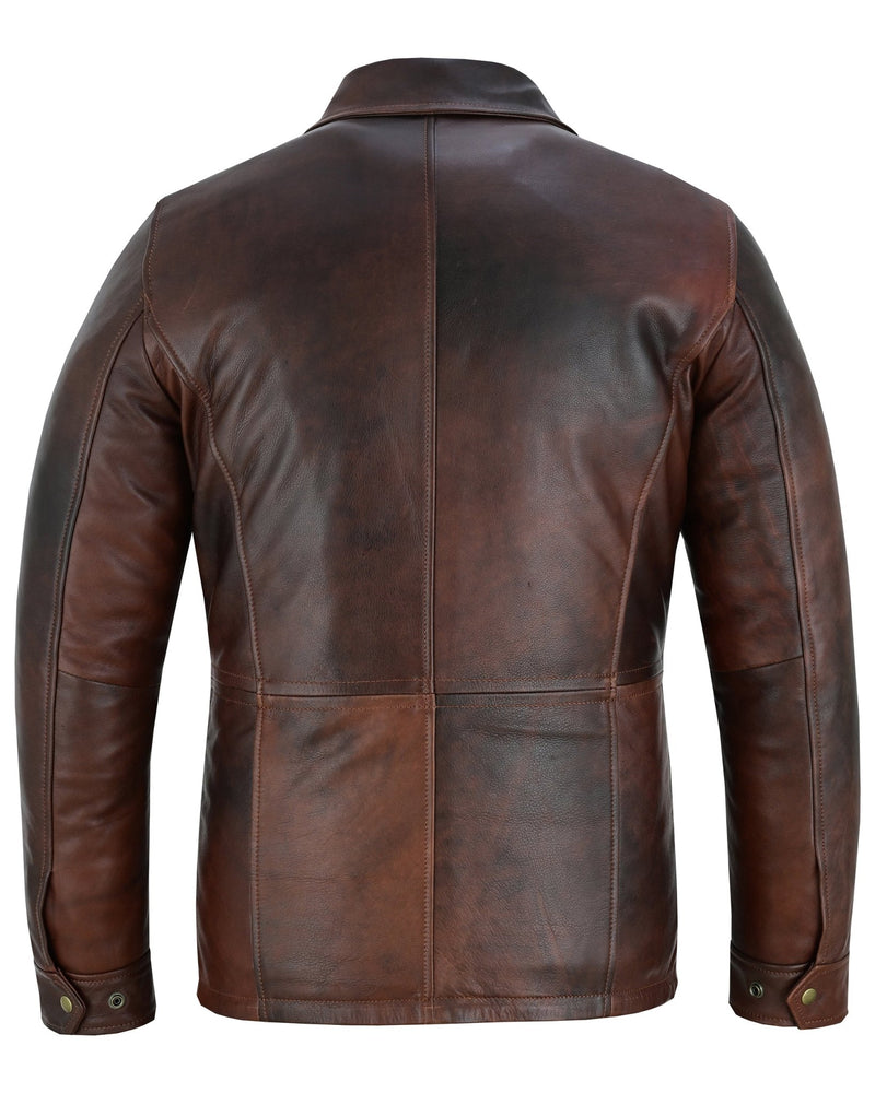 Men's Leather Jacket, Colchester - Smart Casual Leather Coat -