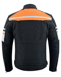 Mens Orange Black Grey Vented Textile Biker Riding Amoured Jacket HD Cool Summer All Season -