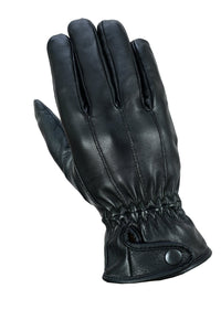 Mens Soft Leather Fashion Winter Gloves with Fleece Lining - 