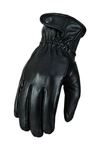 Mens Soft Leather Fashion Winter Gloves with Fleece Lining - 