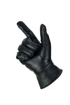 Mens Soft Leather Fashion Winter Gloves with Fleece Lining - 