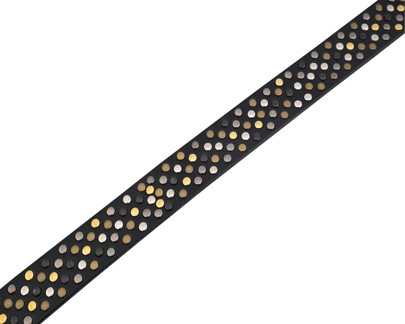 Multi Rivets Studded Genuine Leather Embellished Belt Punk Rock - 