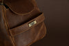 Premium Cowhide Leather Toiletry Bag Travel Dopp Kit Distressed Brown - 