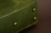 Premium Cowhide Leather Toiletry Bag Travel Dopp Kit Distressed Green - 