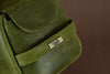 Premium Cowhide Leather Toiletry Bag Travel Dopp Kit Distressed Green - 