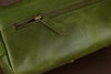 Premium Cowhide Leather Toiletry Bag Travel Dopp Kit Distressed Green - 