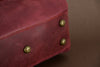 Premium Cowhide Leather Toiletry Bag Travel Dopp Kit Distressed Maroon - 