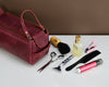 Premium Cowhide Leather Toiletry Bag Travel Dopp Kit Distressed Maroon - 