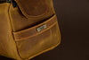 Premium Cowhide Leather Toiletry Bag Travel Dopp Kit Distressed Tan - 