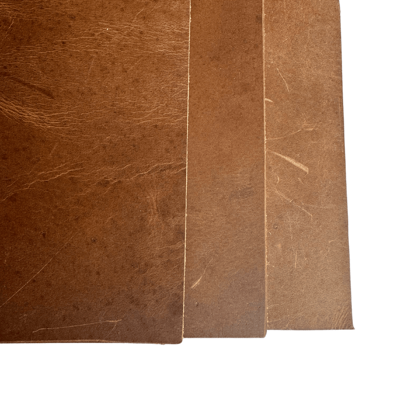 Premium Full Grain Buffalo Leather Sheets (3 - Pack) with 91 cm Cord – Perfect for DIY Crafts, Wallets & Jewelry - 