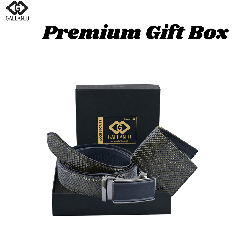 Premium Leather Belt & Leather Wallet Set – Stylish Men's Leather Gift – Christmas Gift - 