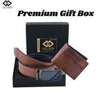 Premium Leather Belt & Leather Wallet Set – Stylish Men's Leather Gift – Christmas Gift - 