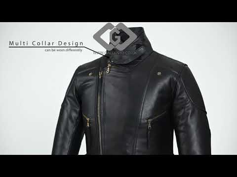 Long Eddie Dark Brown Belted Biker Leather Jacket