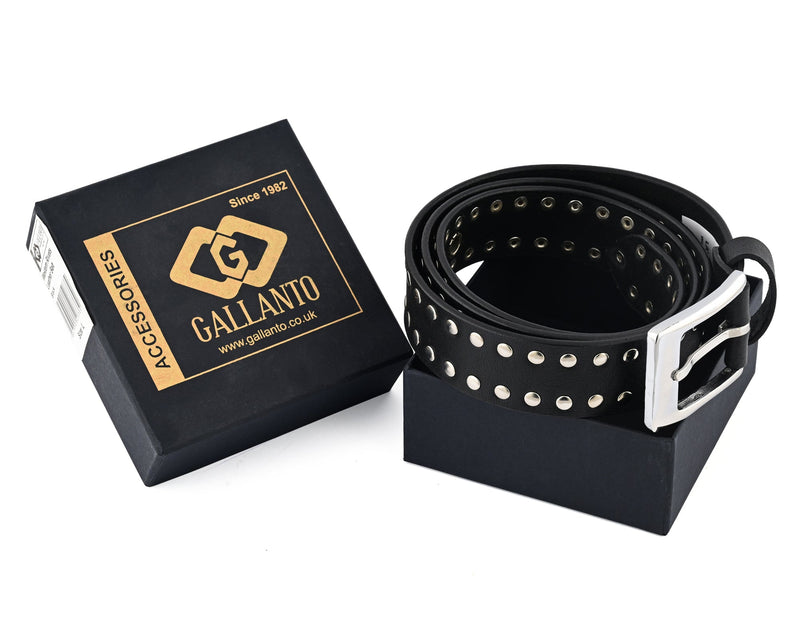 Rock Style Rivets Studs Genuine Leather Belt - Punk Goth - 