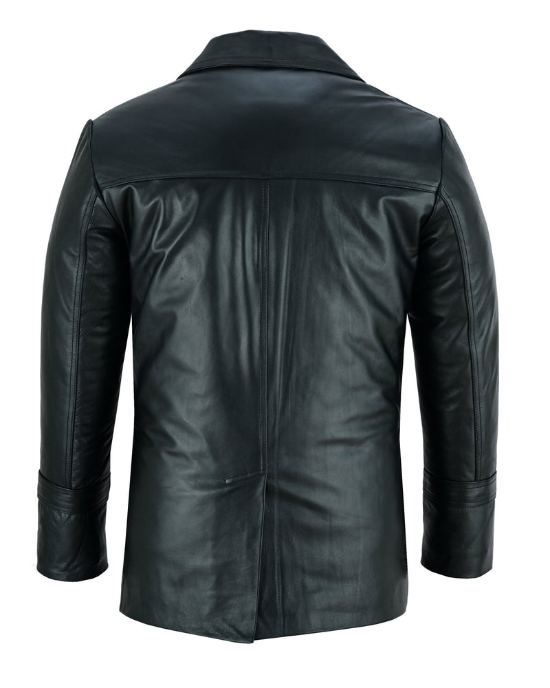 Sam Tyler's Black Leather Blazer Jacket - Life on Mars Inspired Vintage Fashion -