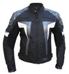 Silver Black White Matt Motorcycle Leather Jacket - 